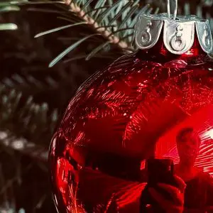 Selfie in glass Christmas ornament