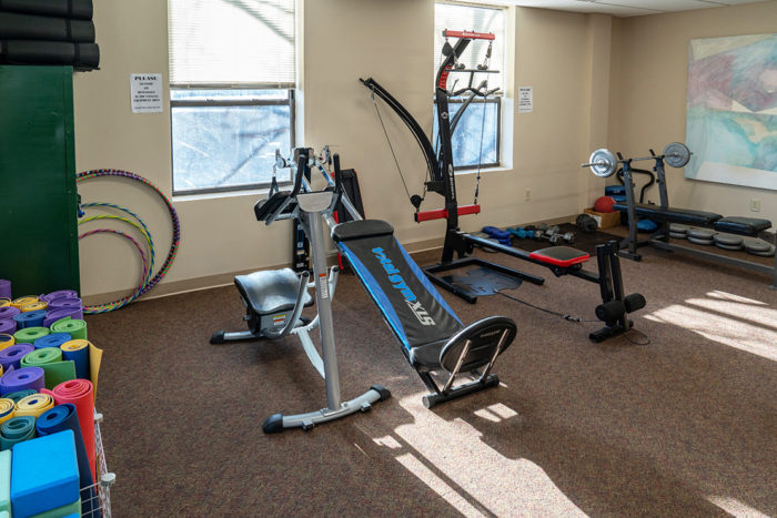 Workout equipment at the Turning Point Center