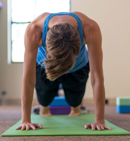 Yoga pose at Turning Point Center Chittenden County